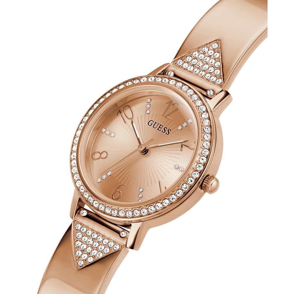 商品GUESS|Women's Glitz Rose Gold-tone Stainless Steel Bracelet Watch 32mm,价格¥1085,第6张图片详细描述