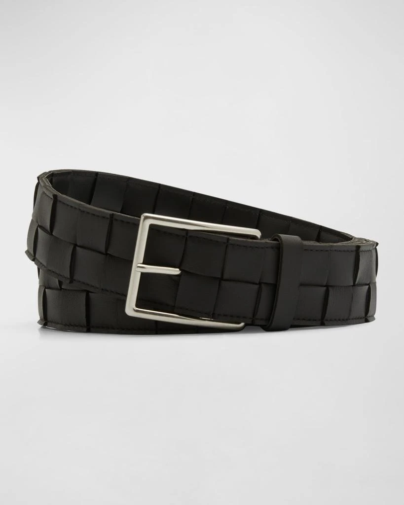 商品Bottega Veneta|Men's Cassette Intreccio Leather Belt,价格¥6102,第1张图片详细描述