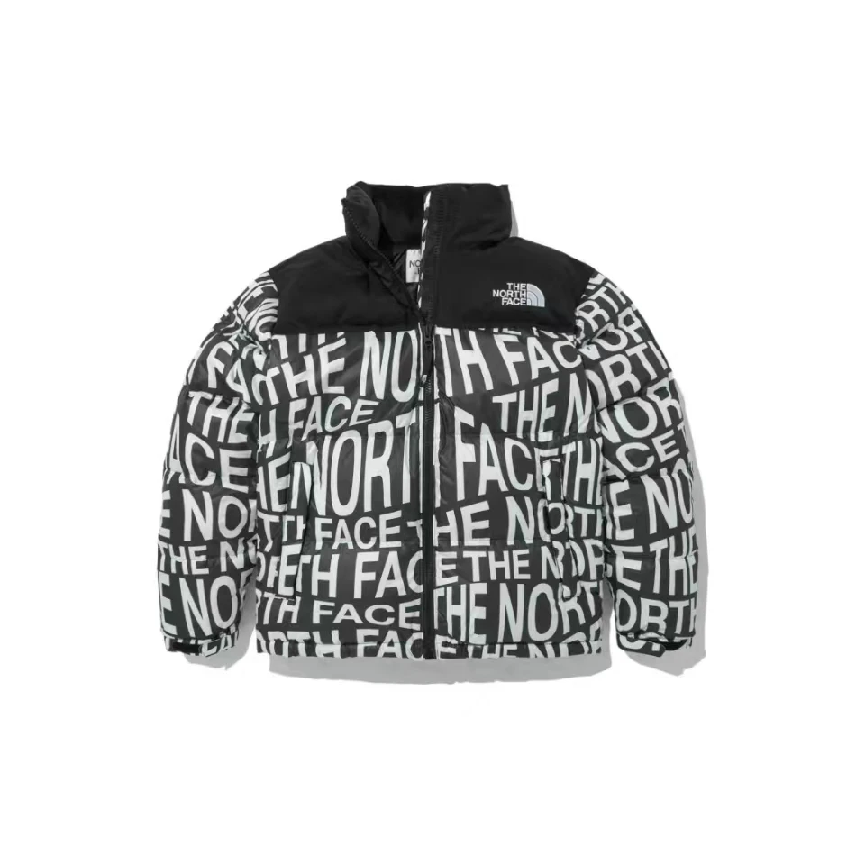 商品The North Face|【享贝家】（国内现货-QD）北面 FW22 通体字母休闲印花拉链立领羽绒服 棉服 男女同款  黑色NJ1DN51M-BLK,价格¥1124,第1张图片
