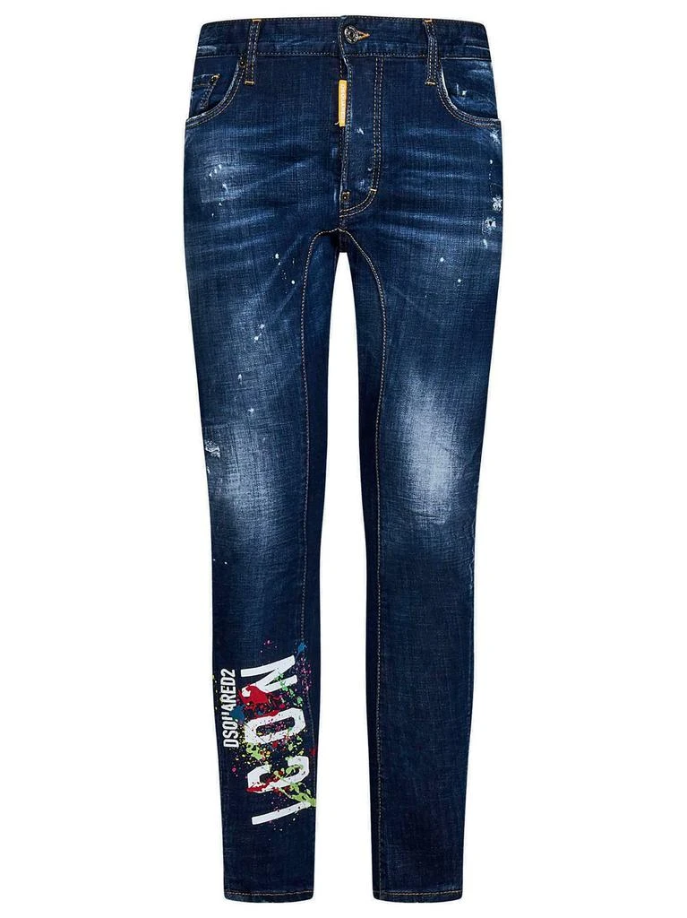 商品DSQUARED2|Dsquared2 Be Icon Splatter Wash Tidy Biker Jeans,价格¥2467,第1张图片