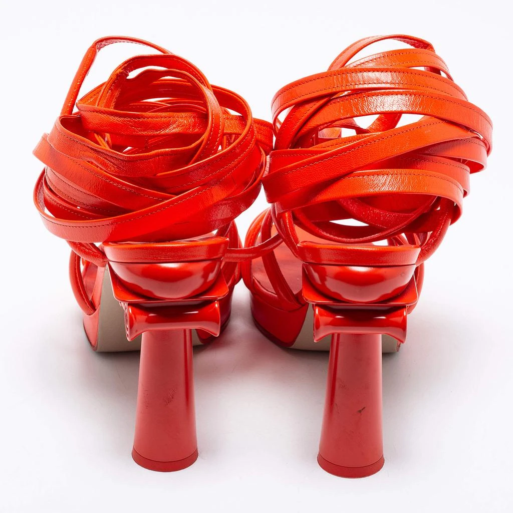 商品[二手商品] Chanel|Chanel Orange Leather Ankle Wrap  Sandals Size 41,价格¥4138,第5张图片详细描述
