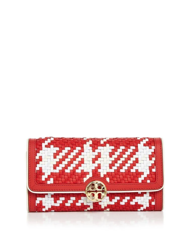 商品Tory Burch|Duet Woven Envelope Leather Wallet  ,价格¥936,第1张图片