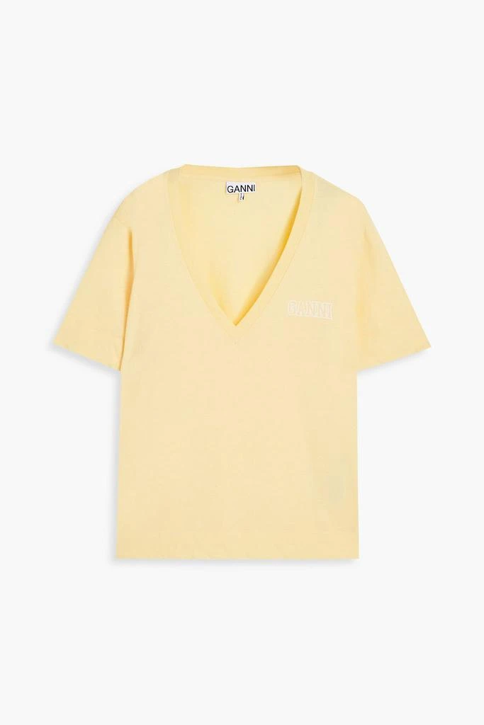 商品Ganni|Printed cotton-blend jersey T-shirt,价格¥280,第1张图片