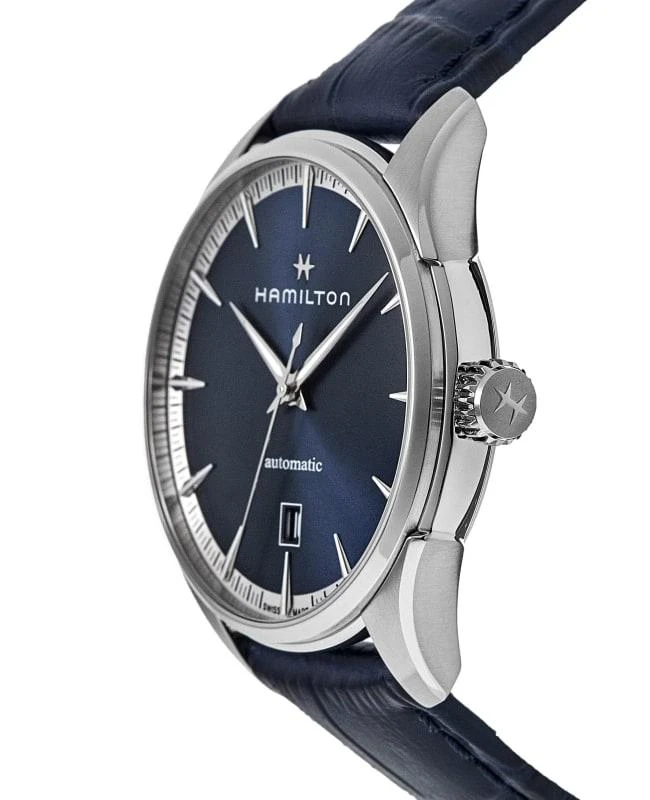 商品Hamilton|Hamilton Jazzmaster Auto Blue Dial Leather Strap Men's Watch H32475640,价格¥5540,第3张图片详细描述