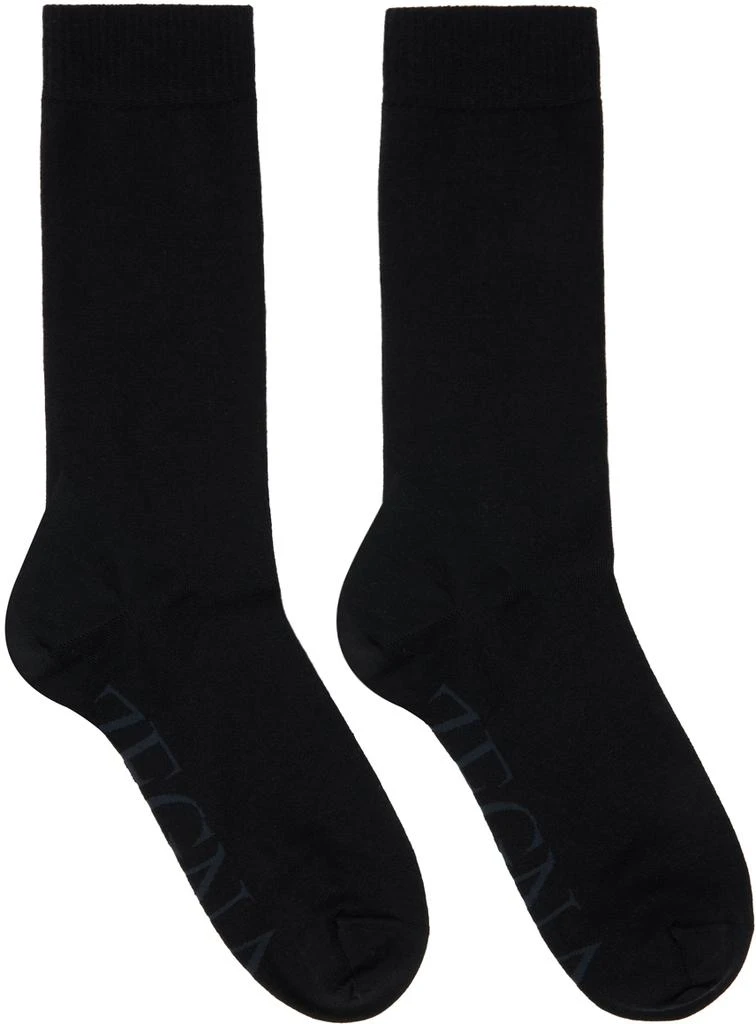 商品Zegna|Three-Pack Black High Performance Socks,价格¥581,第2张图片详细描述