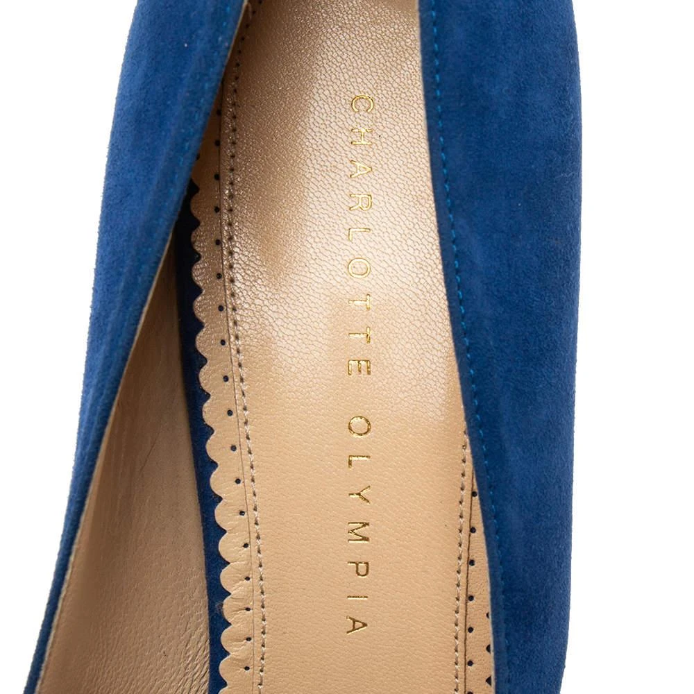 Charlotte Olympia Blue Suede Dolly Platform Pumps Size 41 商品