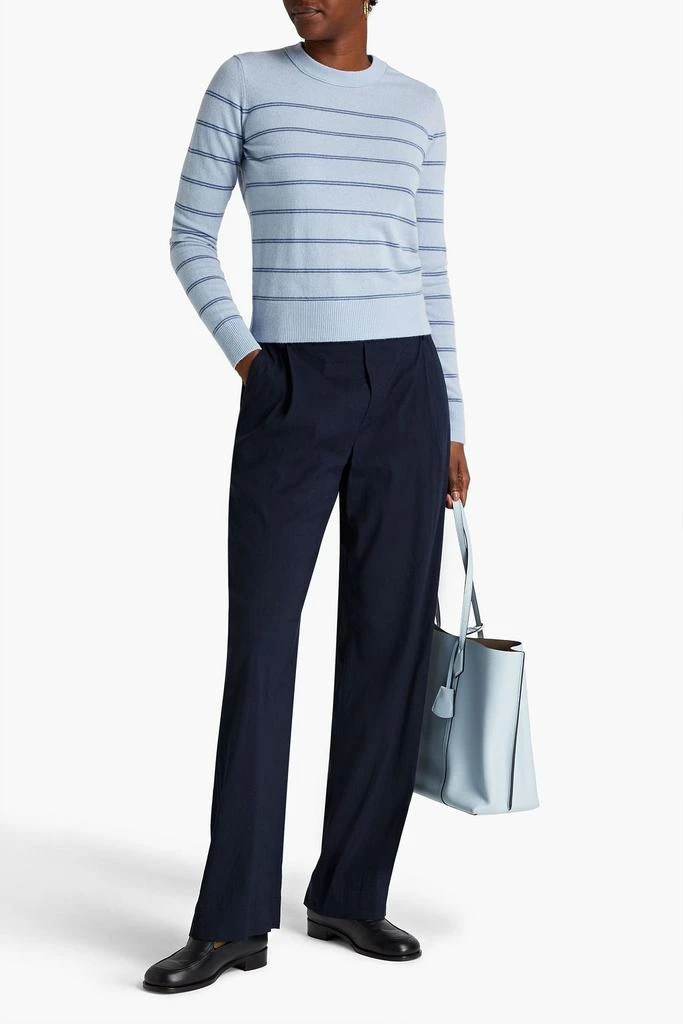 商品Vince|Striped merino wool and cashmere-blend sweater,价格¥491,第2张图片详细描述