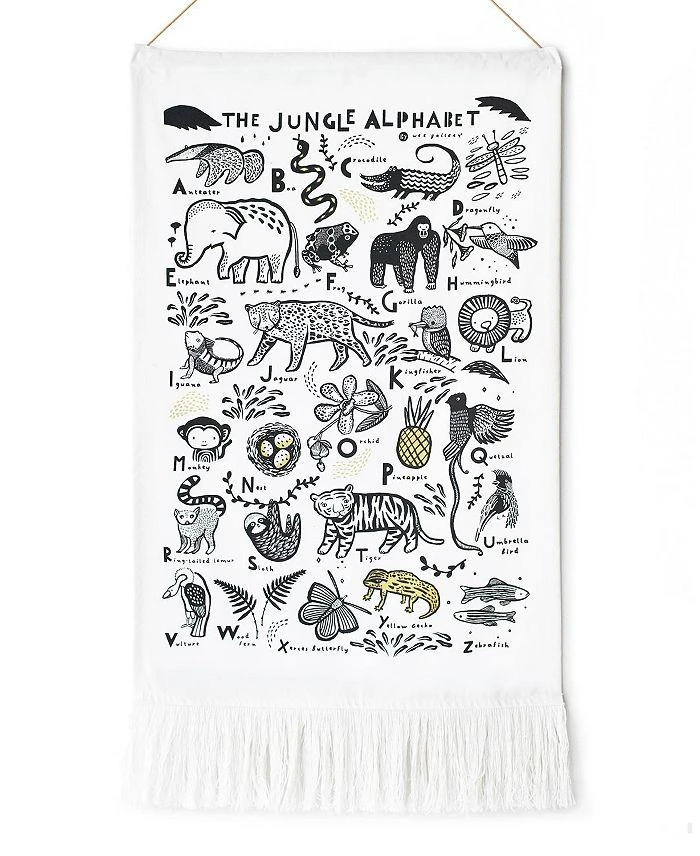 商品Wee Gallery|Jungle Alphabet Printed Tapestry - All Ages,价格¥398,第1张图片