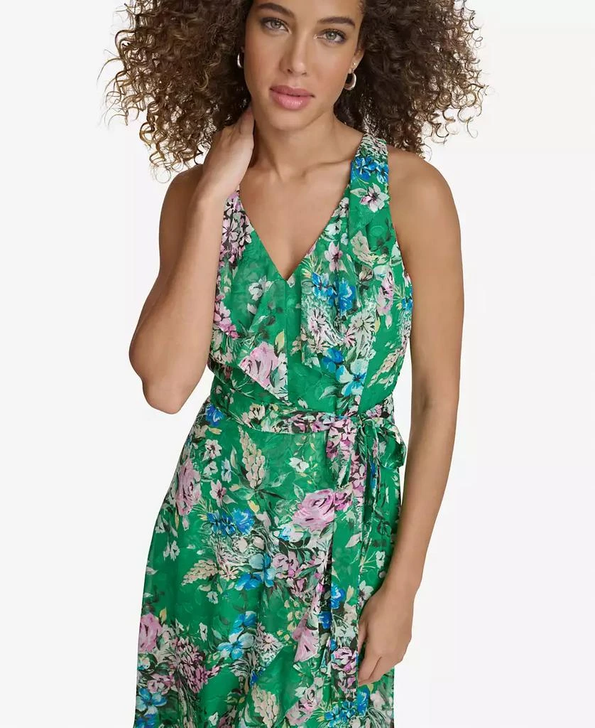 商品Kensie|Women's Floral-Print Ruffled Sleeveless Midi Dress,价格¥957,第4张图片详细描述