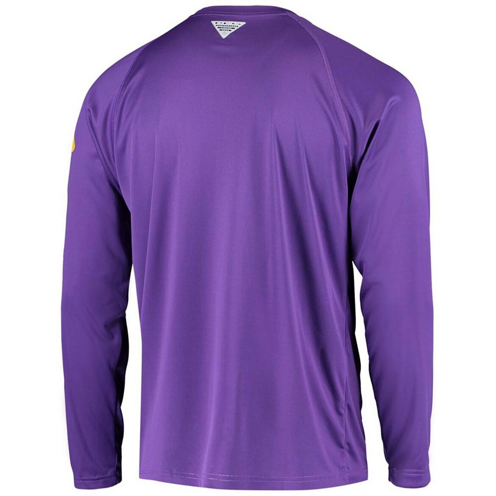 Men's Purple LSU Tigers Terminal Tackle Omni-Shade Long Sleeve T-shirt商品第4张图片规格展示