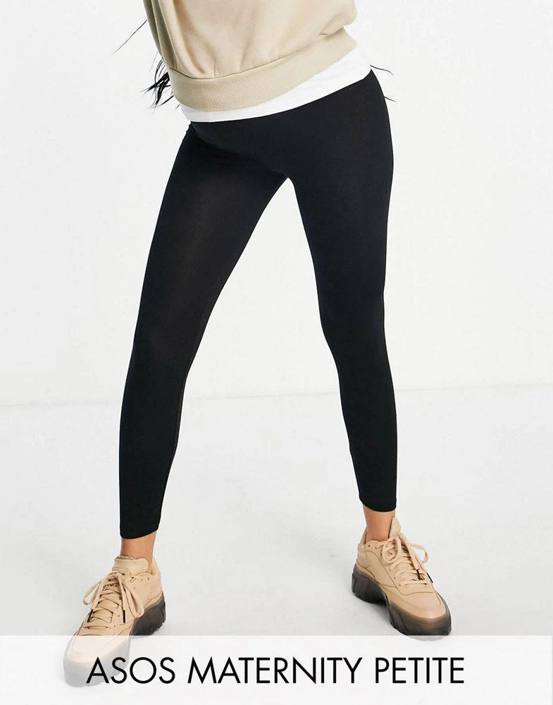 商品ASOS|ASOS DESIGN Maternity Petite over/under the bump premium supersoft leggings in cotton modal,价格¥73,第1张图片