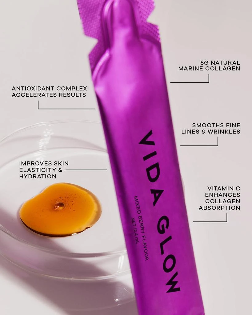商品Vida Glow|Mixed Berry Collagen Liquid Advance, 15 Servings,价格¥387,第3张图片详细描述