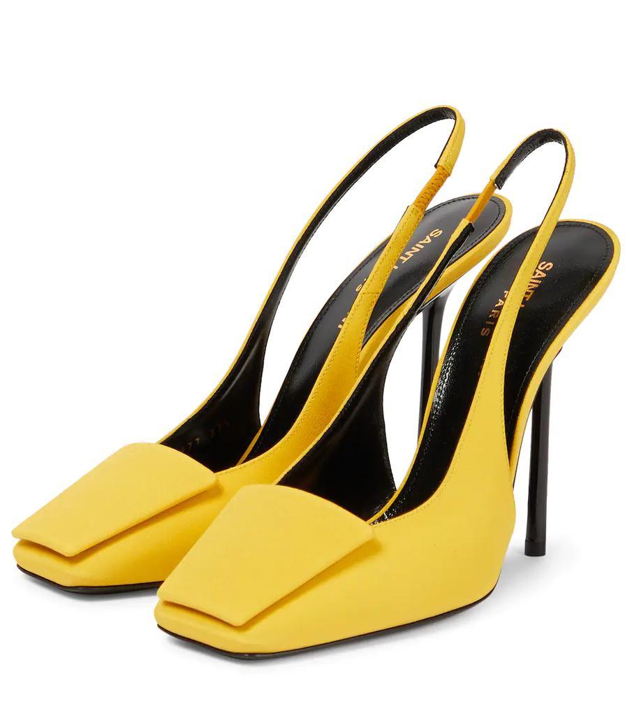 商品Yves Saint Laurent|Maxine真丝绉绸露跟高跟鞋,价格¥7577,第7张图片详细描述