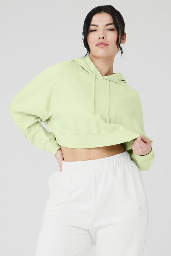 商品Alo|Cropped Double Take Hoodie - Iced Green Tea,价格¥890,第5张图片详细描述