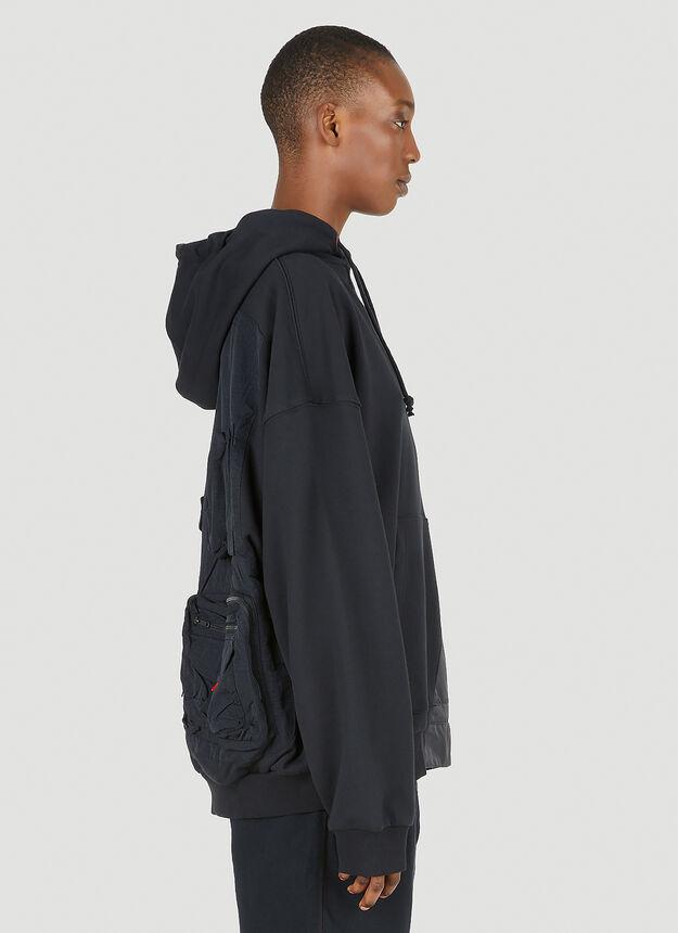 Contrast Panel Hooded Sweatshirt in Black商品第3张图片规格展示