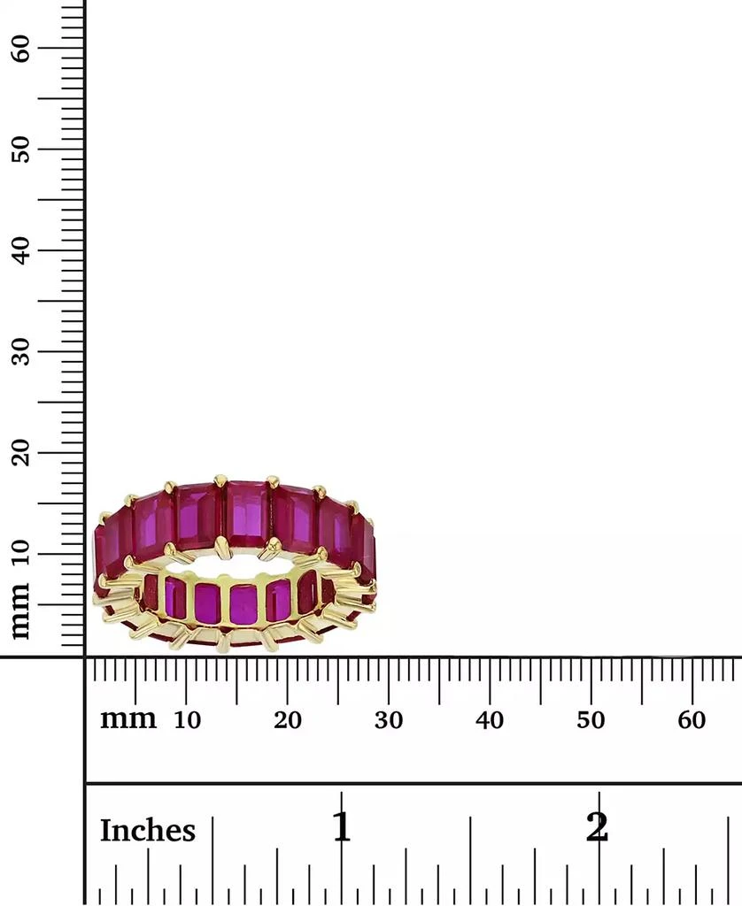 商品Macy's|Red Cubic Zirconia Eternity Band in 14k Yellow Gold Plated Plated Sterling Silver,价格¥923,第2张图片详细描述