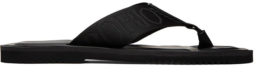 商品Emporio Armani|Black Logo Tape Sandals,价格¥2205,第1张图片