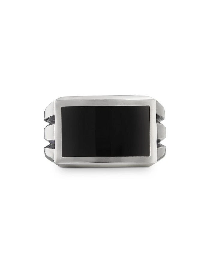 商品David Yurman|Men's Sterling Silver Beveled Signet Ring with Black Onyx,价格¥4448,第2张图片详细描述