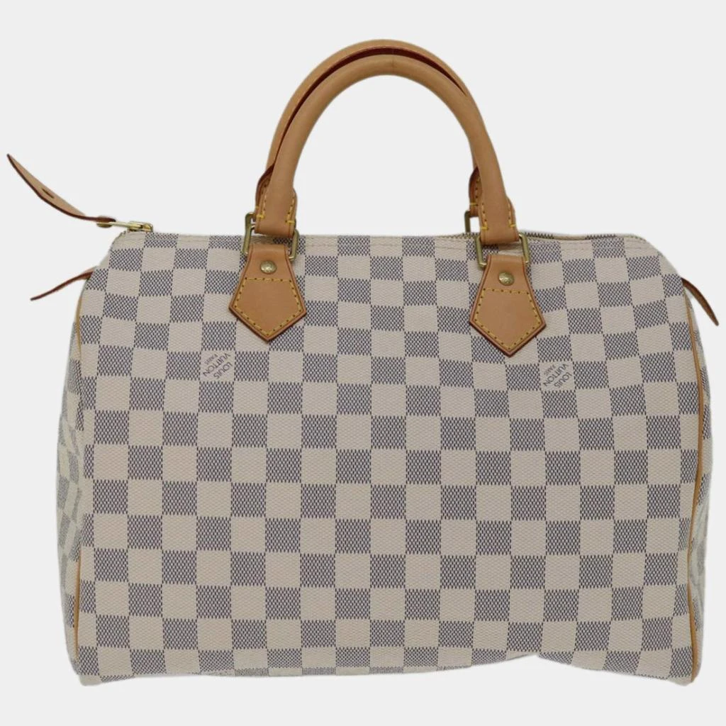 商品[二手商品] Louis Vuitton|Louis Vuitton White Damier Azur Canvas Speedy 30 Satchel,价格¥11794,第2张图片详细描述