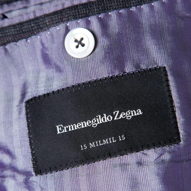 商品[二手商品] Zegna|Ermenegildo Zegna Dark Grey Tartan Plaid Wool Blazer XXL,价格¥1029,第5张图片详细描述