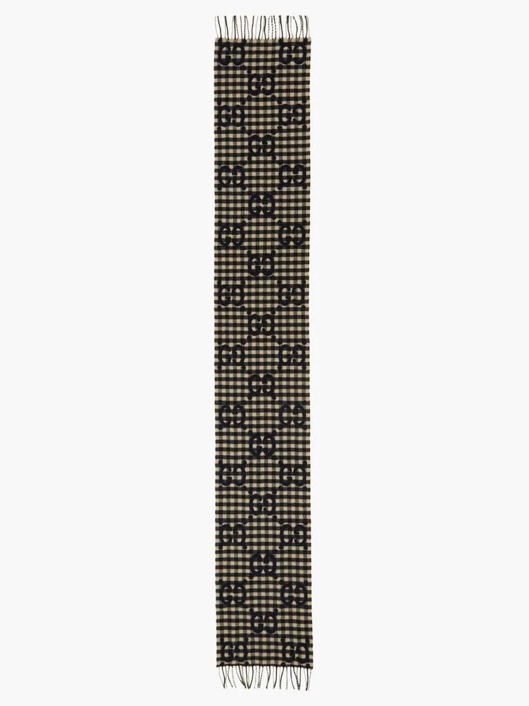 商品Gucci|GG-jacquard checked wool-blend scarf,价格¥3737,第4张图片详细描述