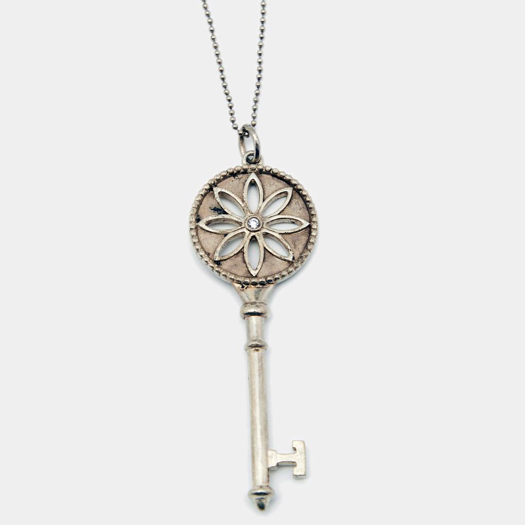 商品[二手商品] Tiffany & Co.|Tiffany & Co. Daisy Key Diamond & Silver Pendant Chain Necklace,价格¥1254,第1张图片