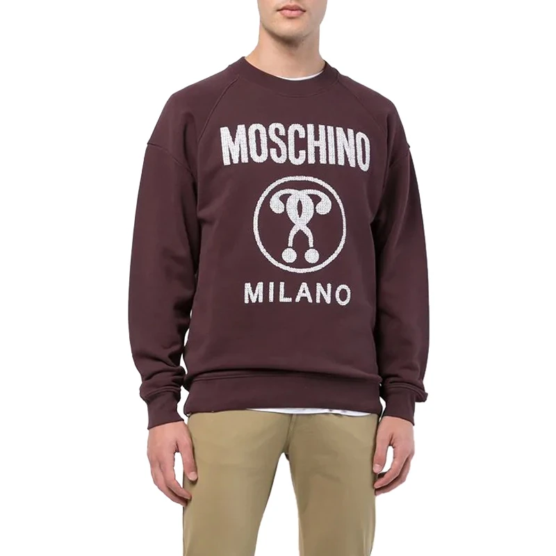 Moschino 莫斯奇诺 男士紫红色棉质徽标印花运动衫 ZA1702-5227-1194 商品