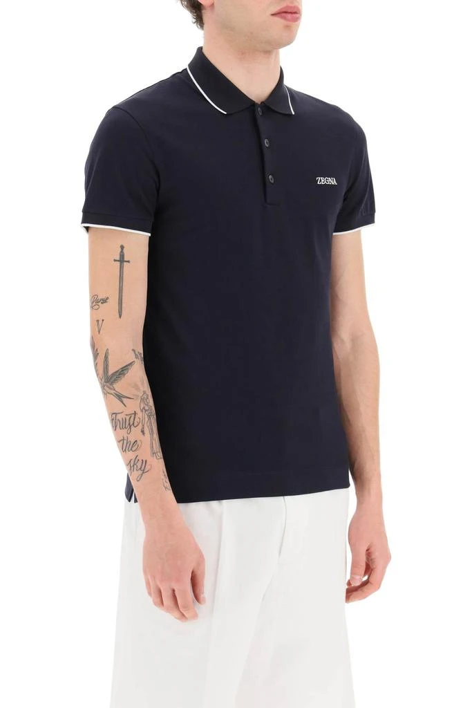 商品Zegna|logoed cotton polo shirt,价格¥787,第2张图片详细描述