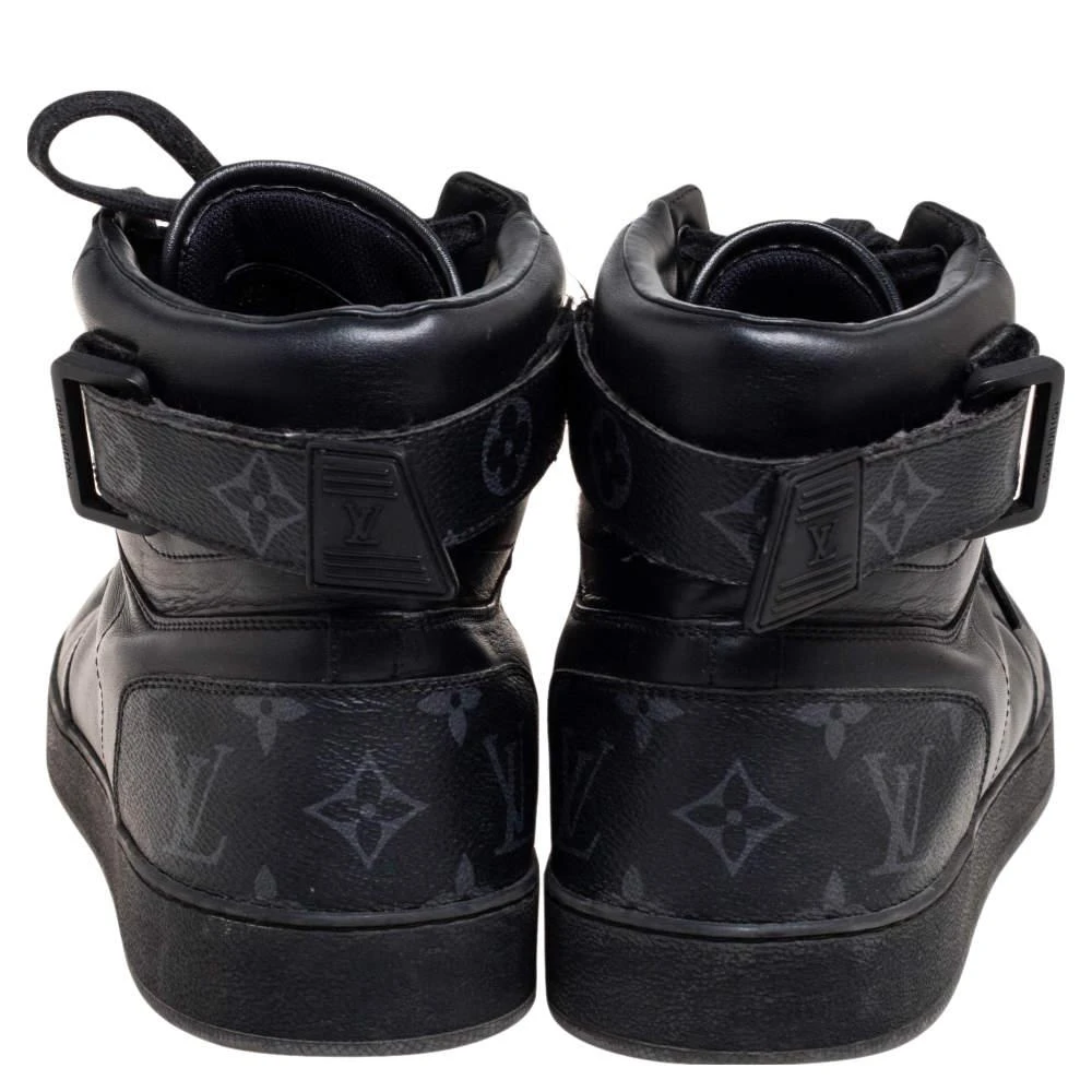 商品[二手商品] Louis Vuitton|Louis Vuitton Black Monogram Canvas and Leather Rivoli Sneaker Boots Size 43.5,价格¥2194,第5张图片详细描述