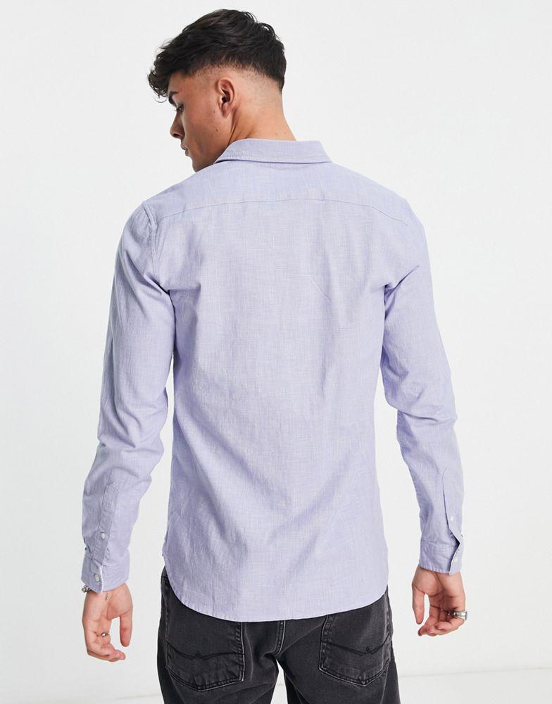 Lacoste long sleeve shirt in blue商品第2张图片规格展示