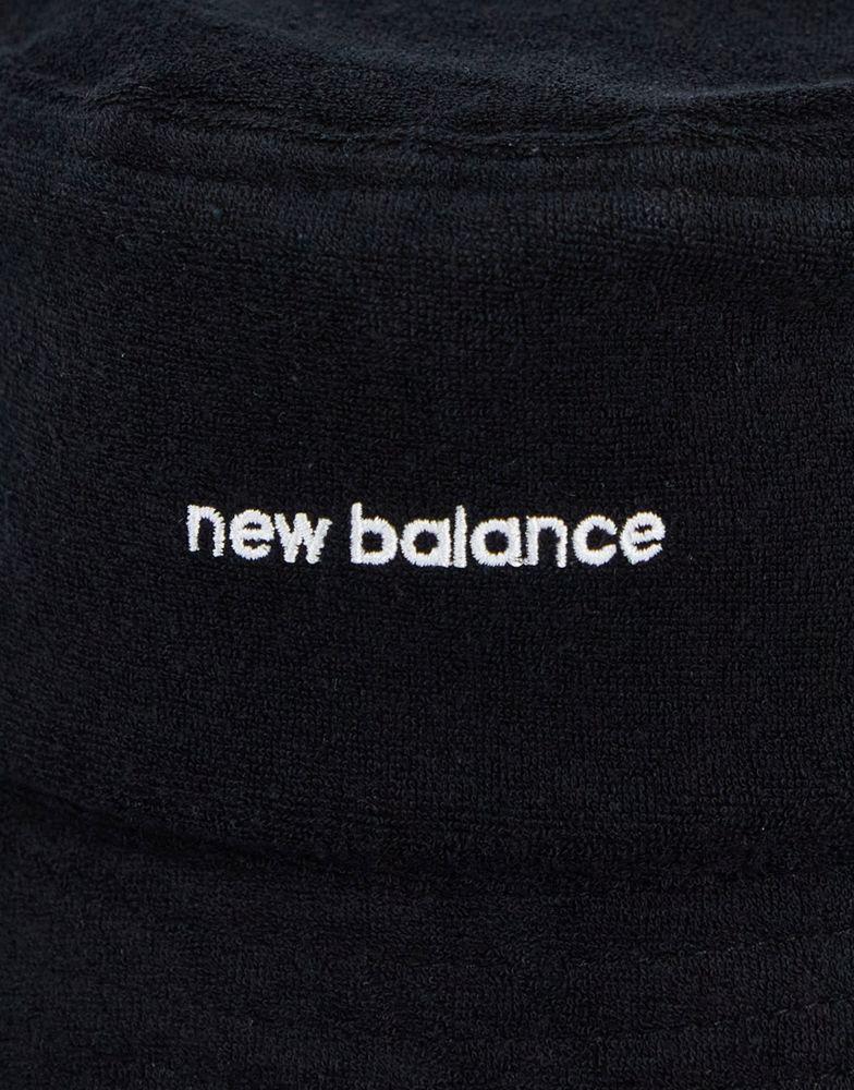 New Balance logo terry bucket hat in black商品第2张图片规格展示