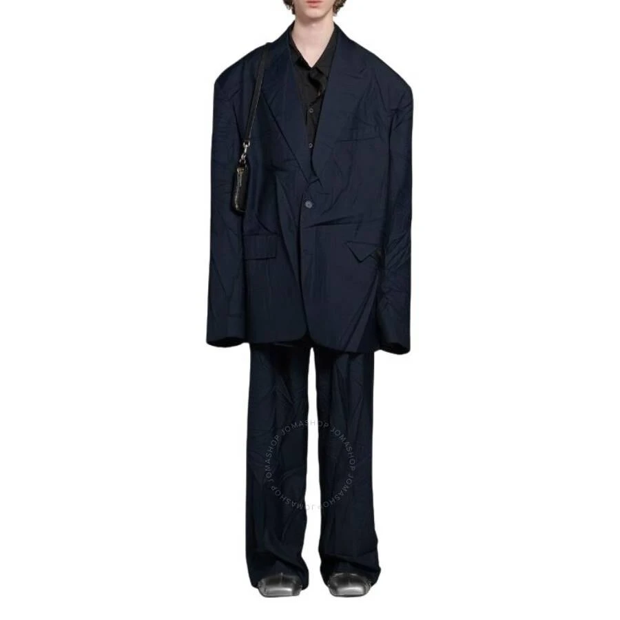 商品Balenciaga|Navy Oversized Single-Breasted Crease Effect Blazer,价格¥5042,第2张图片详细描述