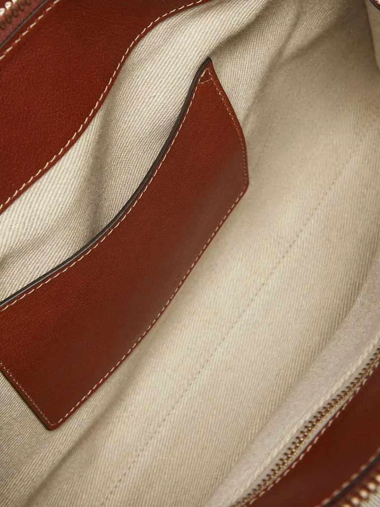 商品Chloé|Edith leather-trim striped canvas bag,价格¥6660,第5张图片详细描述