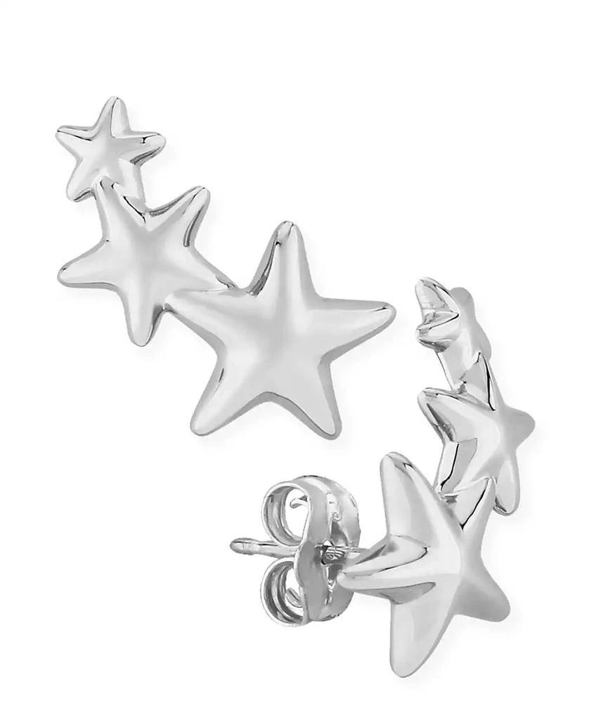 商品Macy's|Triple Star Stud Crawler Earrings Set in 14k  White Gold,价格¥1720,第1张图片