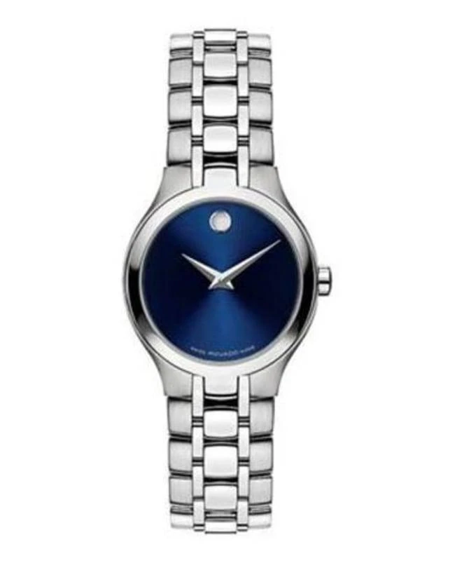 Movado Collection Blue Dial Stainless Steel Women's Watch 0606370
