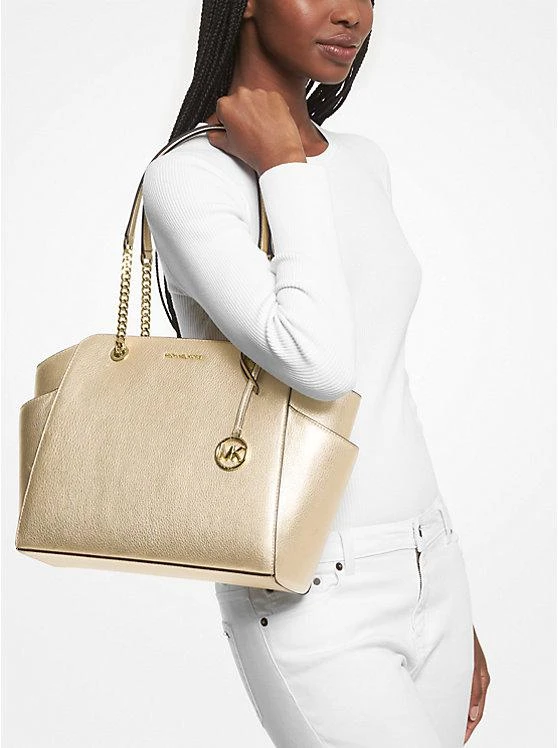 商品Michael Kors|Jacquelyn Medium Metallic Pebbled Leather Tote Bag,价格¥1020,第3张图片详细描述