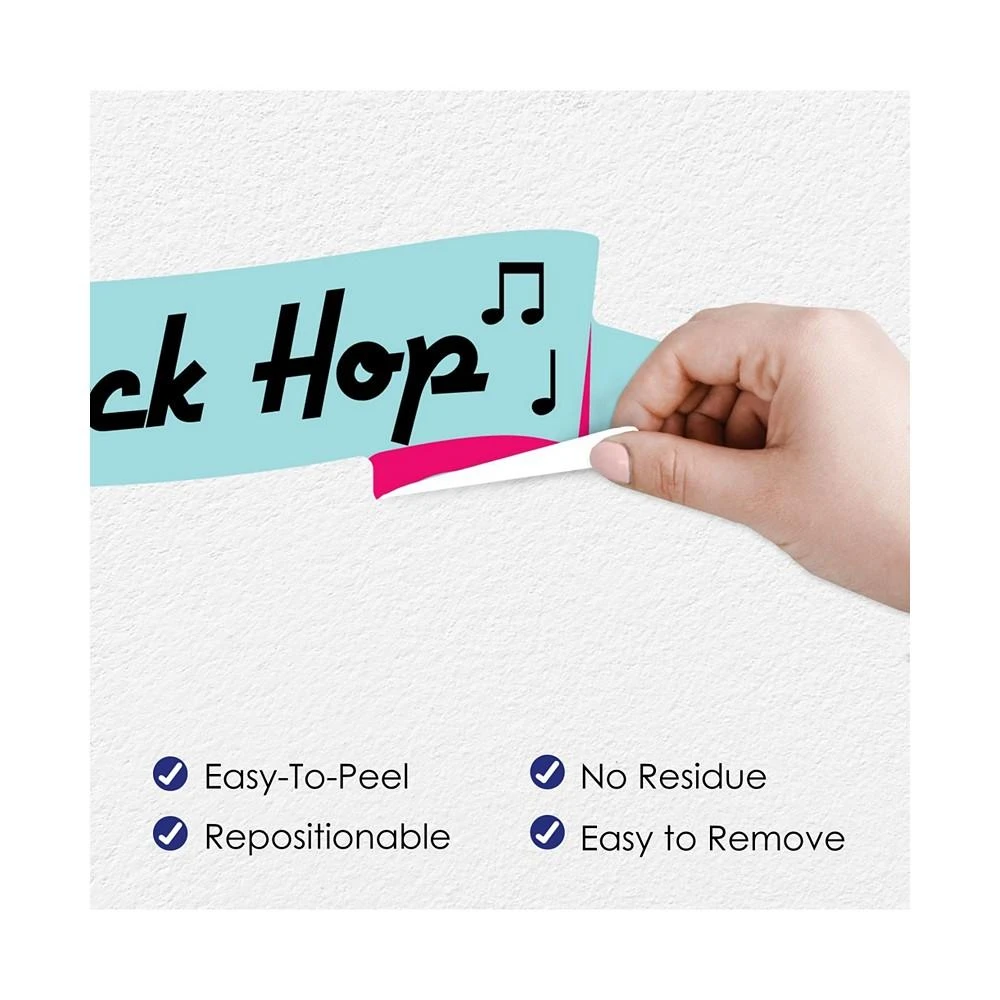 商品Big Dot of Happiness|50’s Sock Hop Peel & Stick 1950s Rock N Roll Party Wall Decals Backdrop,价格¥261,第2张图片详细描述