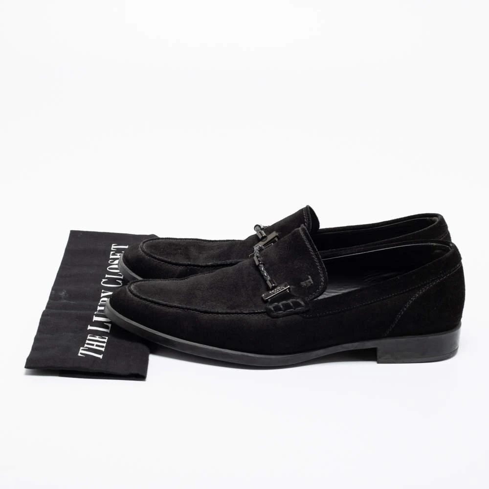 Tod's Black Suede Buckle Slip-On Loafers Size 43 商品