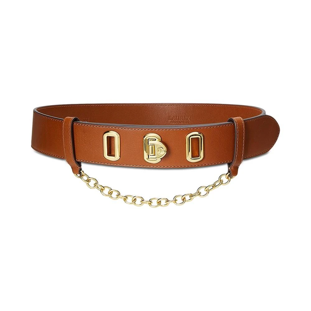 商品Ralph Lauren|Women's Leather Flip Lock Belt,价格¥873,第1张图片