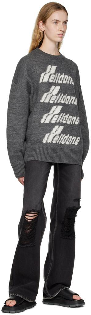 商品We11done|Gray Intarsia Sweater,价格¥1860,第6张图片详细描述