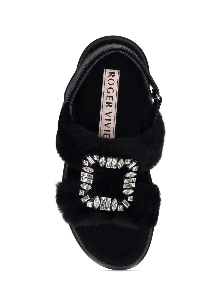 商品Roger Vivier|10mm Viiv Winter Strass & Fur Sandals,价格¥13327,第5张图片详细描述