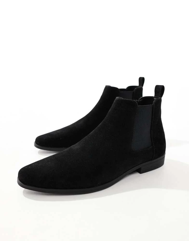 商品ASOS|ASOS DESIGN chelsea boots in black faux suede,价格¥315,第1张图片