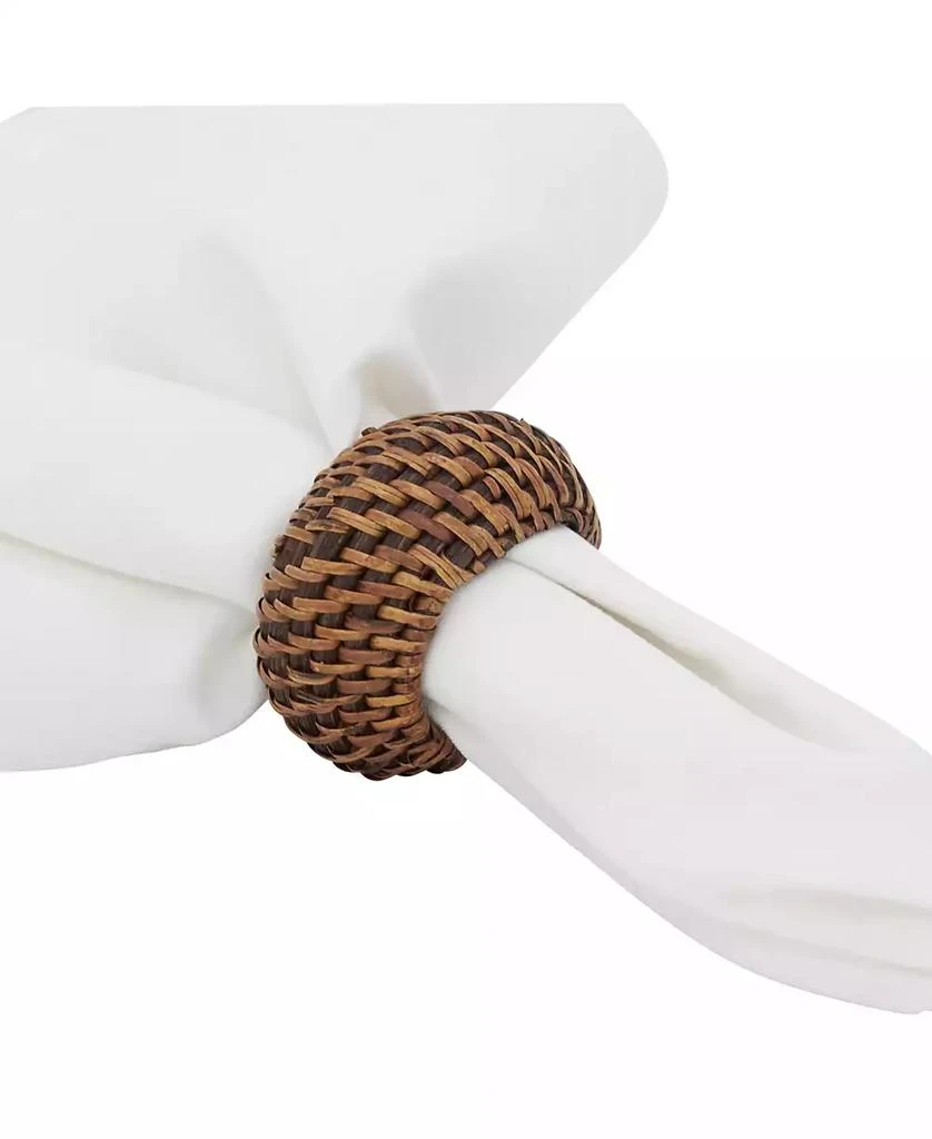 商品Saro Lifestyle|Rattan Napkin Rings with Woven Design, Set of 4, 2.4" x 2.4",价格¥169,第3张图片详细描述