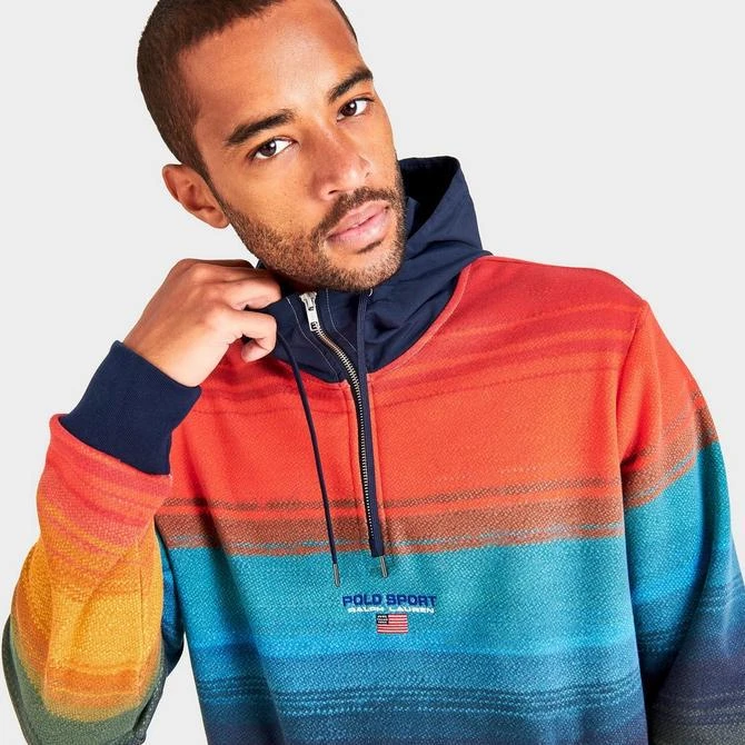 Men's Polo Ralph Lauren Polo Sport Ombré Striped Fleece Hoodie 商品