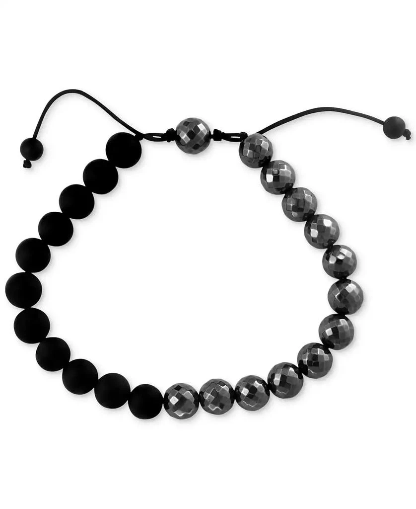 商品Effy|EFFY® Men's Onyx & Hematite Beaded Black Cord Bolo Bracelet,价格¥402,第3张图片详细描述