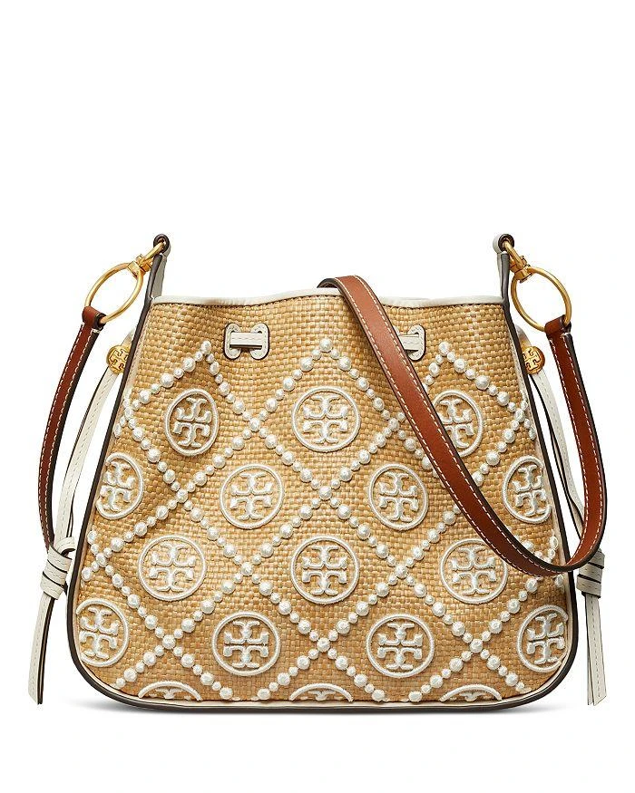 商品Tory Burch|T Monogram Straw Bell Bag,价格¥4100,第1张图片