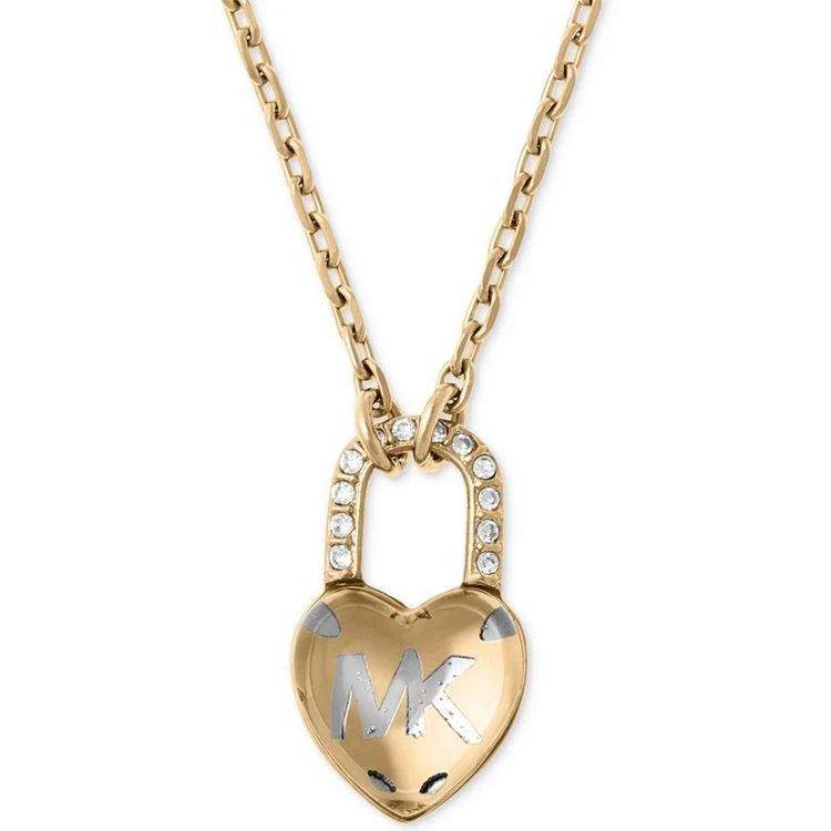 商品Michael Kors|Pavé Heart Lock Pendant Necklace,价格¥375,第4张图片详细描述