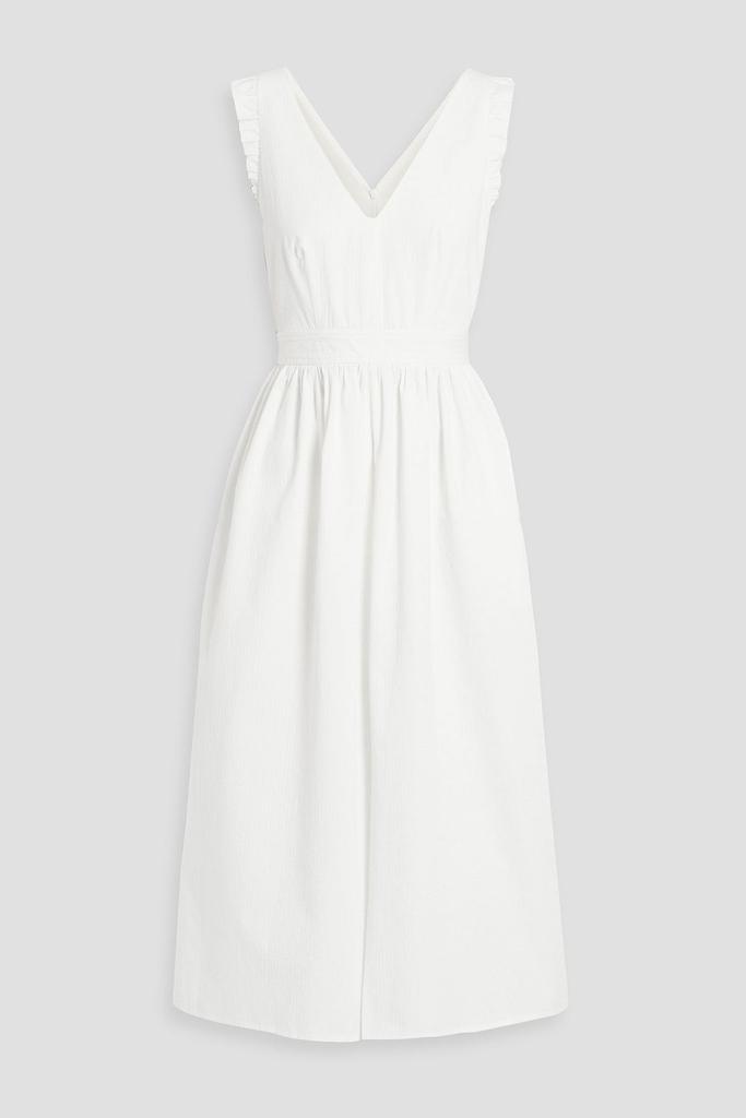 Carmen ruffle-trimmed organic cotton-jacquard midi dress商品第1张图片规格展示