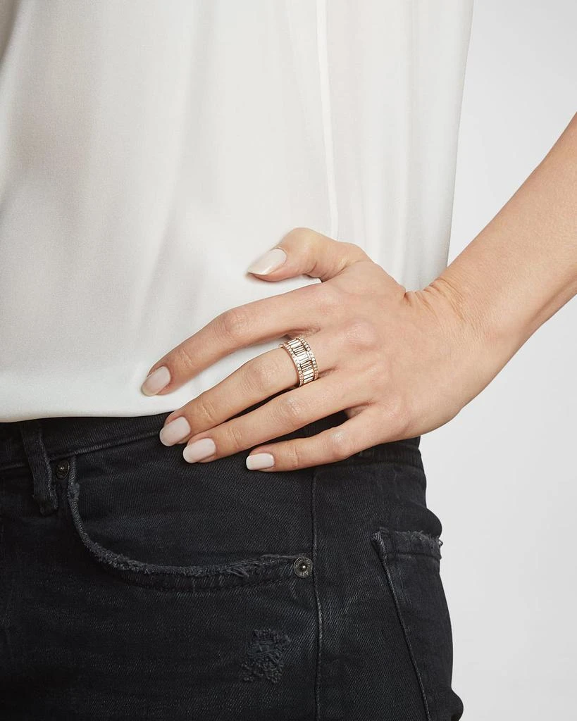 商品Walters Faith|Clive Rose Gold Narrow Fluted Band Ring with Diamonds Rails,价格¥43998,第3张图片详细描述