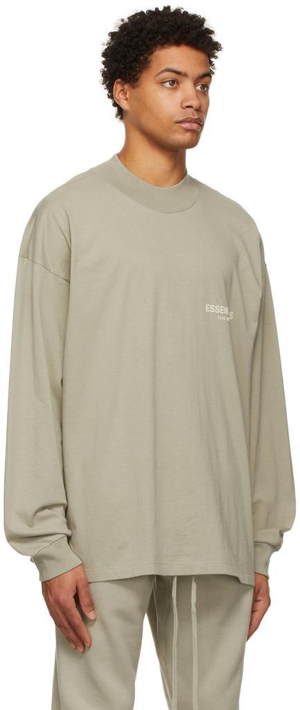 商品Essentials|Green Cotton Jersey Long Sleeve T-Shirt,价格¥301,第4张图片详细描述